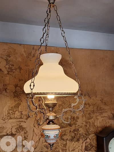 antique large opaline chandelier