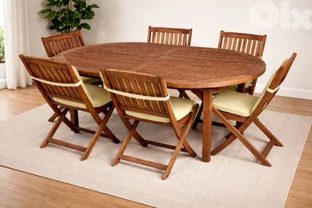 مع 11 كرسي Outdoor طاولة سفرة خشب