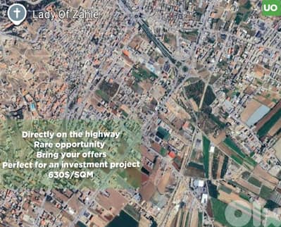 This 3017 m² plot of land sits directly on Zahle Highway REF#UO119117