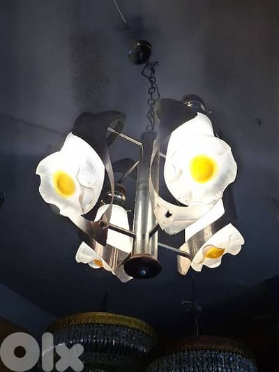 midcentury italian chrome chandelier