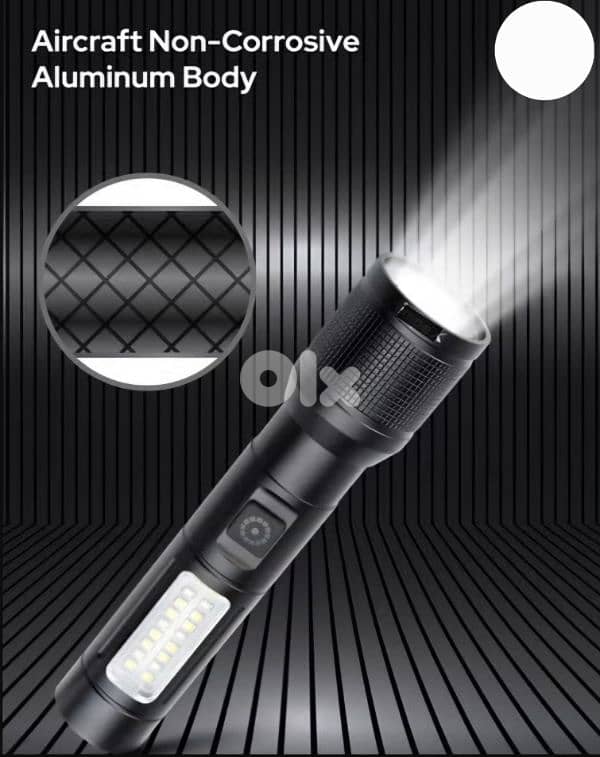 Rechargeable aluminum LED Flashlight, 10W Laser LED Torch 6
