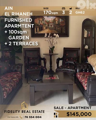 Apartment for sale in Ain EL Rihani GH62 شقة  للبيع في عين الريحاني