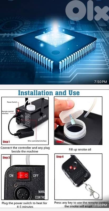 new fog machine , led 500 1