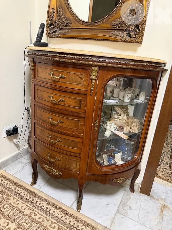 Antique / Vintage Console with Marble Top & Mirror 2