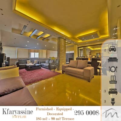 Kfaryassine | Furnished & Equipped 185m² + 90m² Terrace | Calm Area