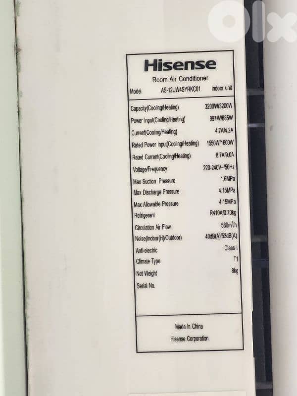 2 ACs Hisense 12,000btu like new Inverter 2