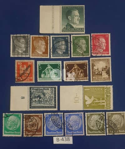 Germany Reich Nazi Hitler Lot# B-438 set of 18 stamps