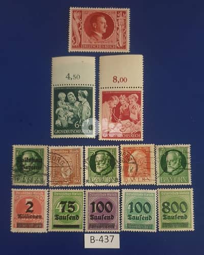 Germany Reich Nazi Hitler Lot# B-437 set of 13 stamps