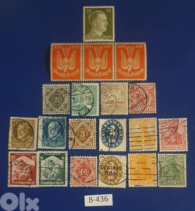 Germany Reich Nazi Hitler Lot# B-436 set of 20 stamps
