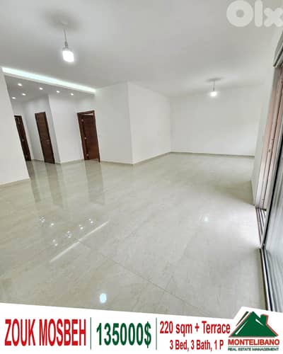220 sqm Apartment For Sale in Zouk Mosbeh (زوق مصبح) with Terrace
