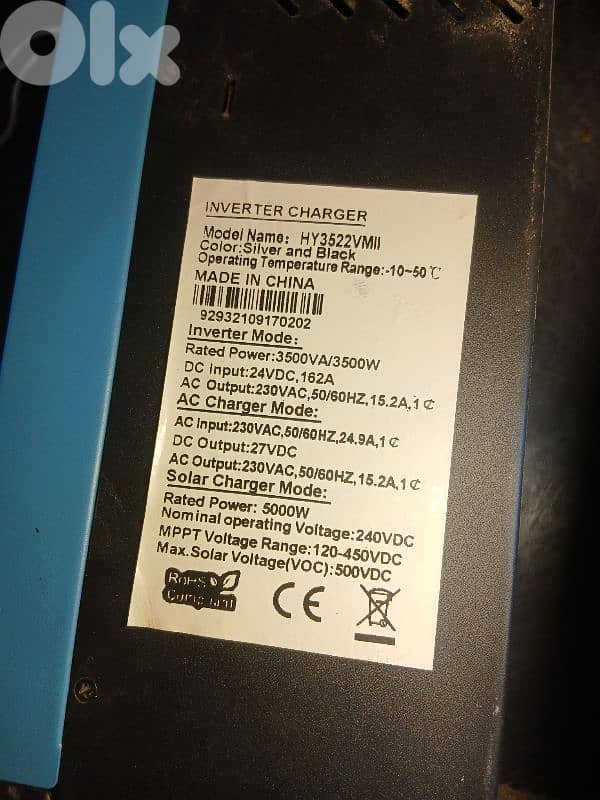 voltronic inverter , 3.5 KVA , 24 VOLT , 70780212 , 130$ 1