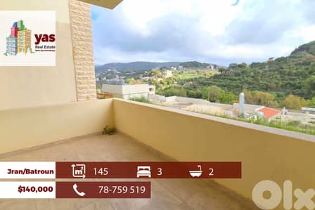 Batroun/Jran 145m2 | 1st and 2nd Floor Availability | Calm Area | MCH