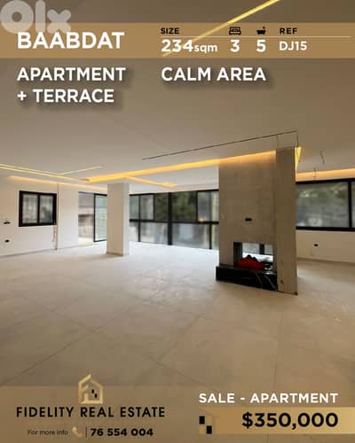 Apartment for rent in Baabdat DJ15 شقة للبيع في بعبدات