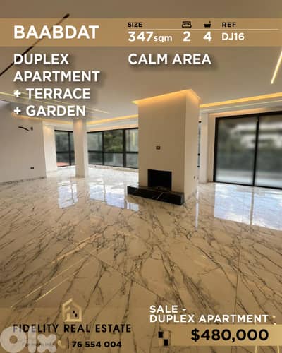 Apartment duplex for sale in Baabdat DJ16 شقة دوبلكس للإيجار في بعبدات