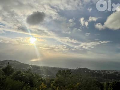 1382 SQM Land in Kfour with a Breathtaking Sea View