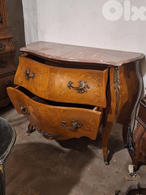 antique french marble top bahue 1