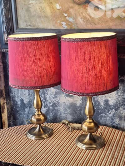 2 antique italian bronze lamps