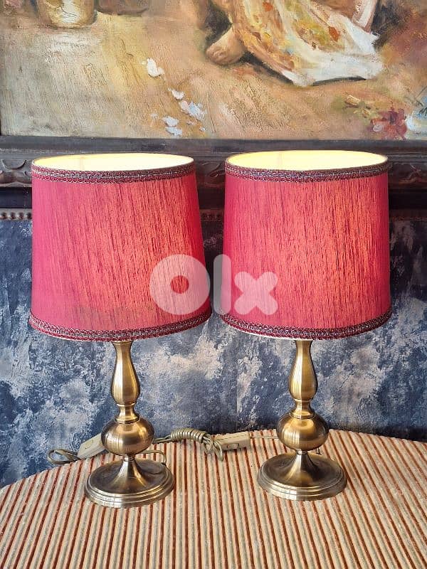 2 antique italian bronze lamps 1
