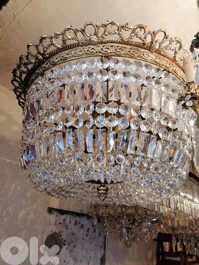 czech antique large crystal chandelier
