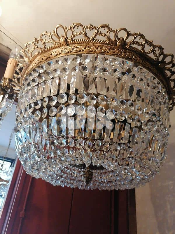 czech antique large crystal chandelier 1