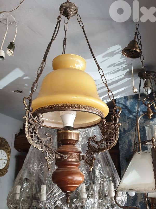 antique english opaline chandelier 2