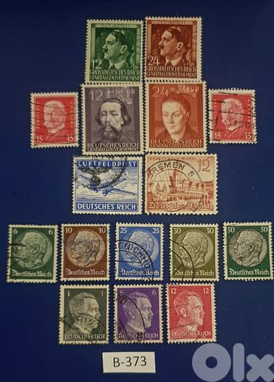 Germany Reich Nazi Hitler 16 stamps # B-373
