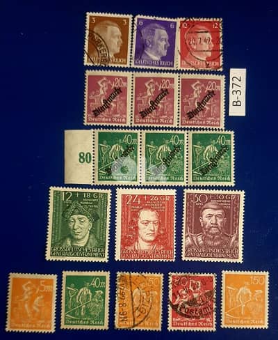 Germany Reich Nazi Hitler 17 stamps # B-372