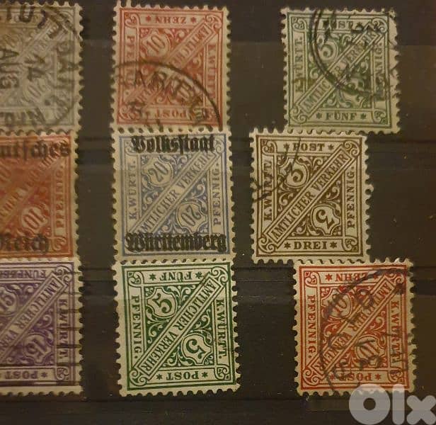 Germany state late 1800's set of 15 rare stamps # B-370 1