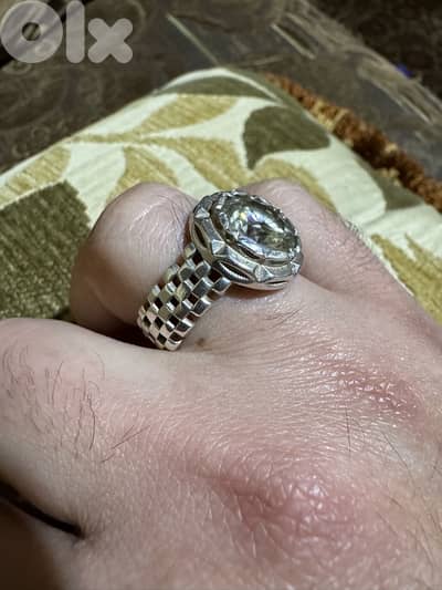 Moissanite Russian silver rolex 925 Ring خاتم موزونايت روسي و فضهرولكس
