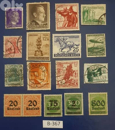 Germany Reich Nazi Hitler 17 stamps Lot # B-367