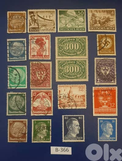 Germany Reich Nazi Hitler 20 stamps Lot # B-366