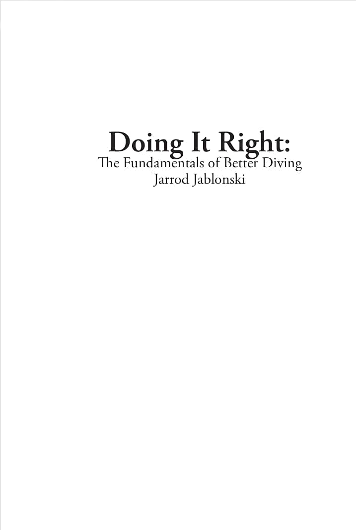 Doing it Right: The Fundamentals of Better Diving (eBook) 1