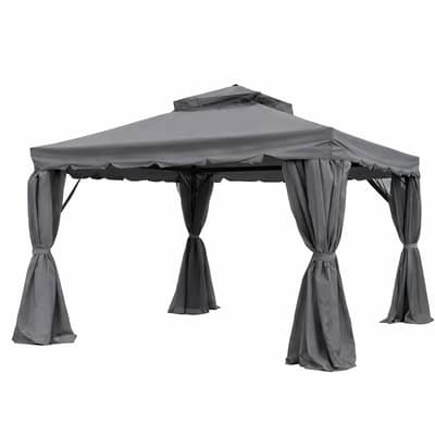 Outdoor Gazebo with Privacy Curtains