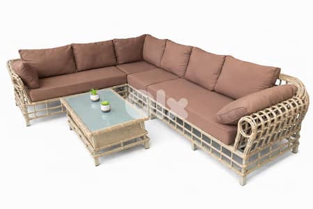 Luxury L-Shaped Rattan Lounge