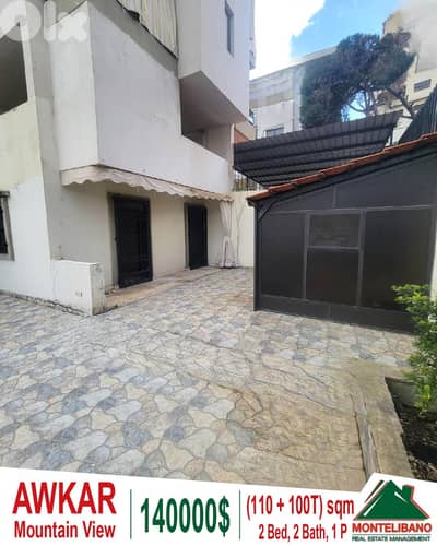 110 sqm Apartment For Sale in Awkar عوكر with 100 sqm Terrace