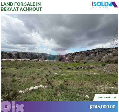 1615m2 Prime land mountain view 4sale in Bekaat achkout-بقعاتة عشقوت