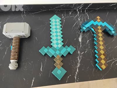 Minecraft toys for kids from Amazon and thor nerf gun