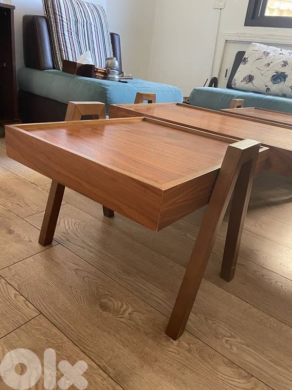 wooden table set (3 pieces) 1