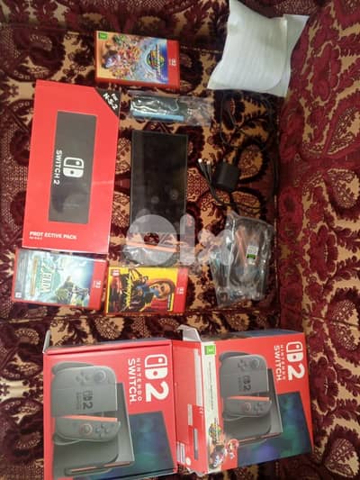 Nintendo switch 2 like new with 3 games screen protec