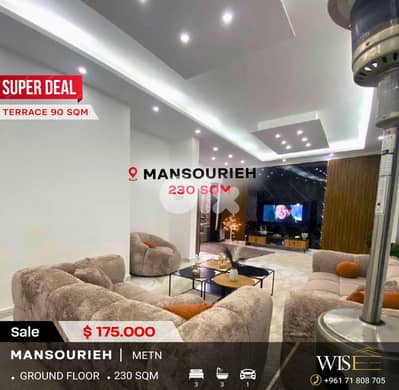 230 SQM Apartment for SALE in Mansourieh!
