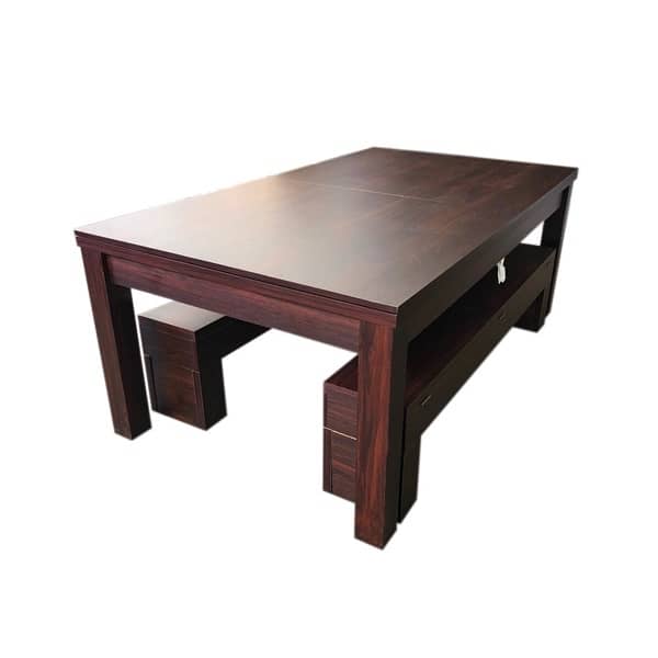 7FT Billiard Table 3-in-1 with Ping Pong & Dining 2