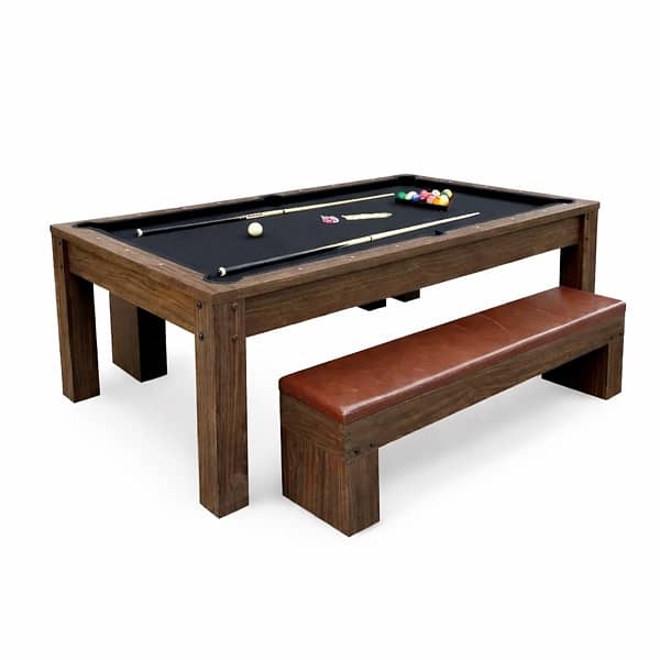 7FT Billiard Table 3-in-1 with Ping Pong & Dining 6