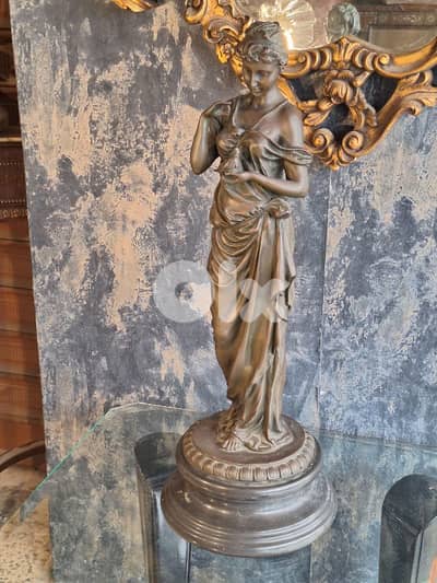 antique bronze french signed statue