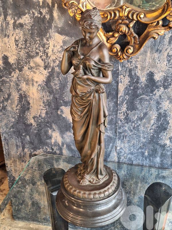 antique bronze french signed statue 1