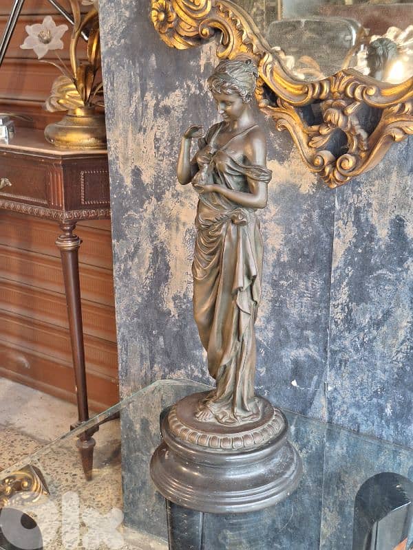 antique bronze french signed statue 2