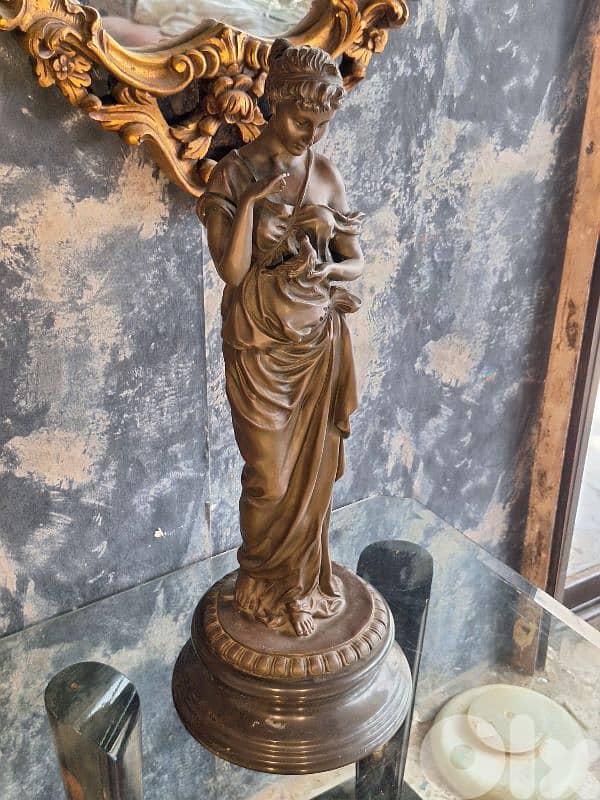 antique bronze french signed statue 3