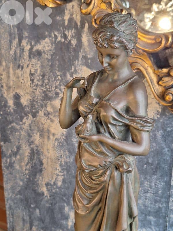 antique bronze french signed statue 4