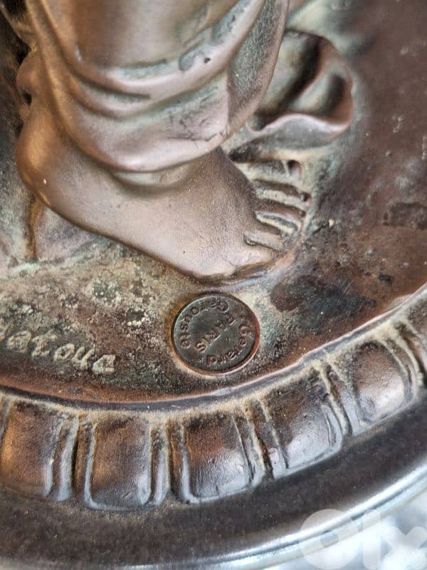 antique bronze french signed statue 6