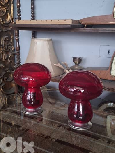 2 murano italian glass lamps