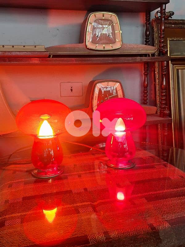 2 murano italian glass lamps 1